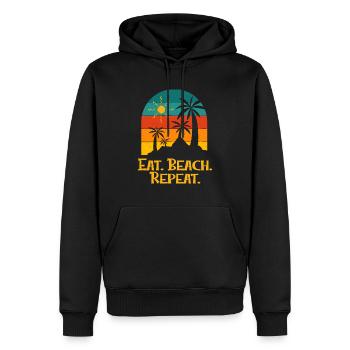 Eat Beach Repeat Ocean Hobby Beach Lover Pastime - Männer Premium Bio Hoodie - Schwarz - Vorne - Nico (187cm)
