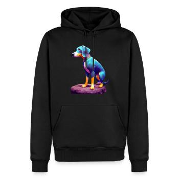 Black and Tan Coonhound - Men’s Premium Organic Hoodie - black - Front - Nico (187cm)