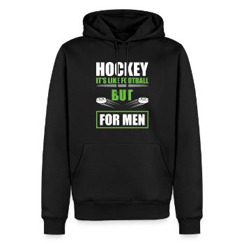 Hockey vatertag lustiger spruch hockeyspieler - Männer Premium Bio Hoodie - Schwarz - Vorne - Nico (187cm)