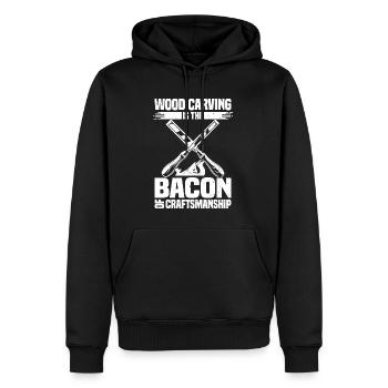 Drechseln Holzkunst | Handwerk Holz Geschenkideen - Männer Premium Bio Hoodie - Schwarz - Vorne - Nico (187cm)