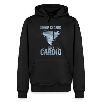Sturmjäger Shirts | Unwetter Sturm Blitz Geschenke - Männer Premium Bio Hoodie - Schwarz - Vorne - Nico (187cm)