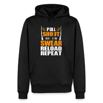 Skeets Schießen | Wurfscheibenschießen Geschenke - Männer Premium Bio Hoodie - Schwarz - Vorne - Nico (187cm)