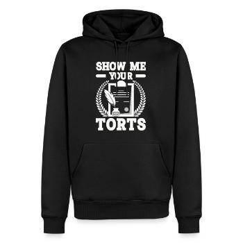 Anwalt Geschenke für Anwälte | Jurist Jura Student - Männer Premium Bio Hoodie - Schwarz - Vorne - Nico (187cm)