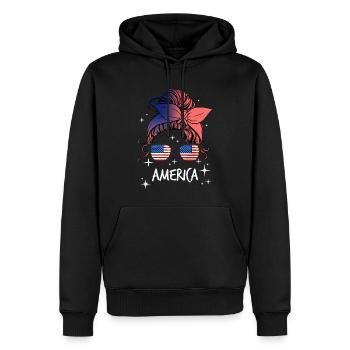 Amérique du Nord - Sweat à capuche Premium bio Homme - noir - Devant - Nico (187cm)