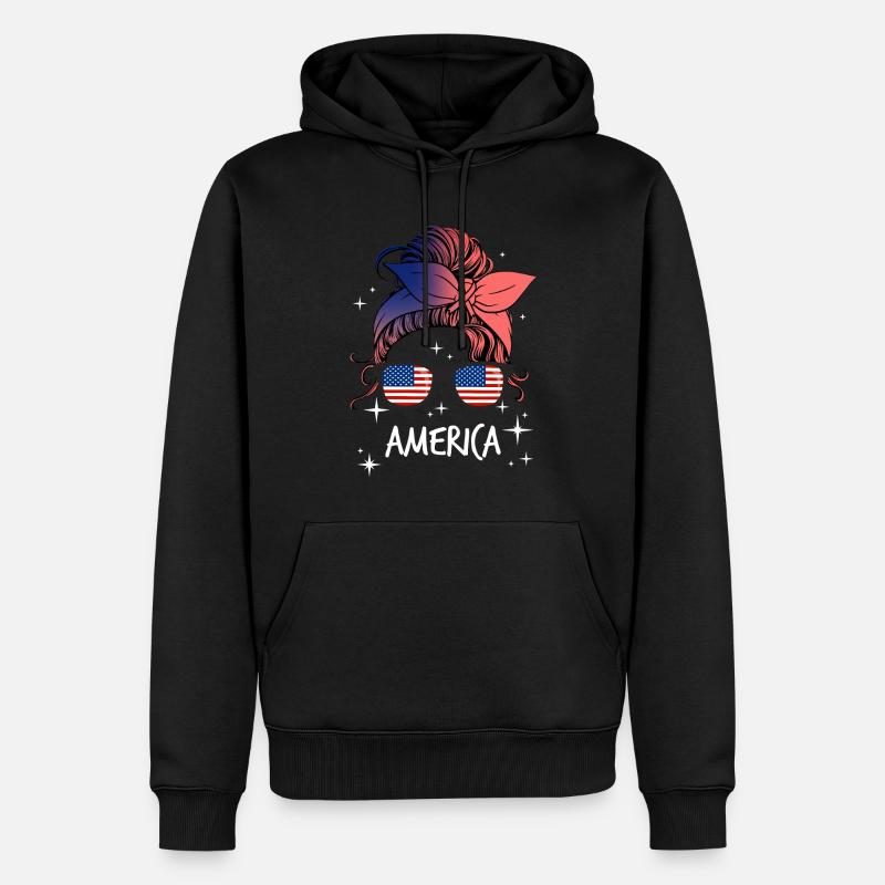 Amérique du Nord - Sweat à capuche Premium bio Homme - noir