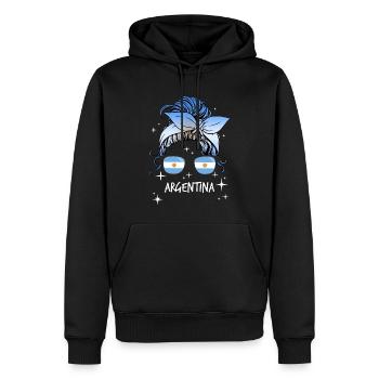 Argentinien - Männer Premium Bio Hoodie - Schwarz - Vorne - Nico (187cm)