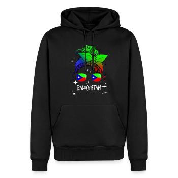 Baloutchistan - Sweat à capuche Premium bio Homme - noir - Devant - Nico (187cm)