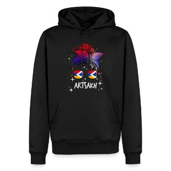 Artsakh - Sweat à capuche Premium bio Homme - noir - Devant - Nico (187cm)