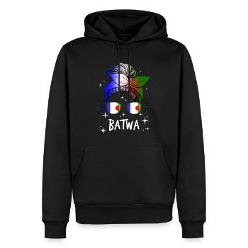 Batwa - Männer Premium Bio Hoodie - Schwarz - Vorne - Nico (187cm)