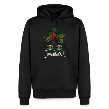 Dominica - Männer Premium Bio Hoodie - Schwarz - Vorne - Nico (187cm)
