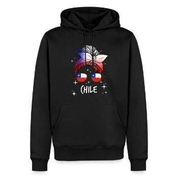 Chile - Männer Premium Bio Hoodie - Schwarz - Vorne - Nico (187cm)
