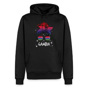 Gambie - Sweat à capuche Premium bio Homme - noir - Devant - Nico (187cm)