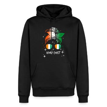 Elfenbeinküste - Männer Premium Bio Hoodie - Schwarz - Vorne - Nico (187cm)