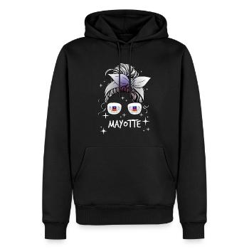 Mayotte - Männer Premium Bio Hoodie - Schwarz - Vorne - Nico (187cm)