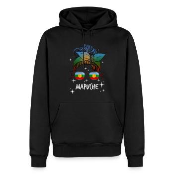 Mapuche - Männer Premium Bio Hoodie - Schwarz - Vorne - Nico (187cm)