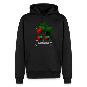 Martinique - Sweat à capuche Premium bio Homme - noir - Devant - Nico (187cm)
