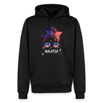 Malaisie - Sweat à capuche Premium bio Homme - noir - Devant - Nico (187cm)