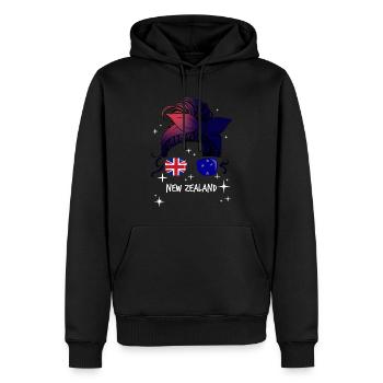 Nouvelle Zélande - Sweat à capuche Premium bio Homme - noir - Devant - Nico (187cm)