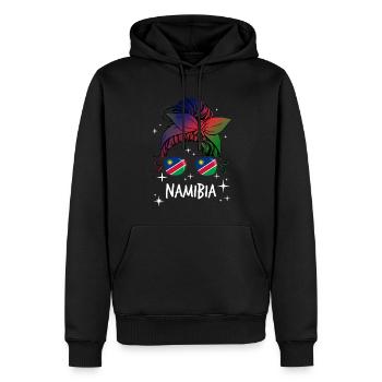 Namibie - Sweat à capuche Premium bio Homme - noir - Devant - Nico (187cm)
