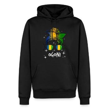 Ogoni - Männer Premium Bio Hoodie - Schwarz - Vorne - Nico (187cm)