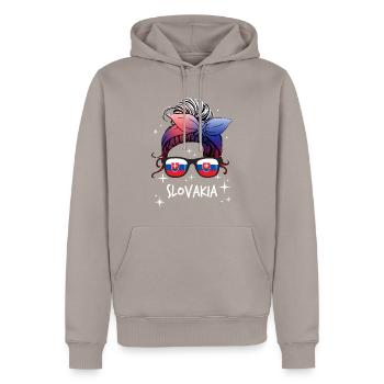 Slowakei - Männer Premium Bio Hoodie - Taupe - Vorne - Nico (187cm)