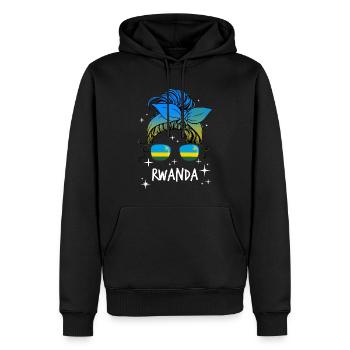 Ruanda - Männer Premium Bio Hoodie - Schwarz - Vorne - Nico (187cm)