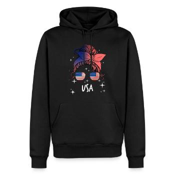 Amérique du Nord - Sweat à capuche Premium bio Homme - noir - Devant - Nico (187cm)
