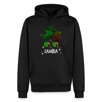 Sambia - Männer Premium Bio Hoodie - Schwarz - Vorne - Nico (187cm)