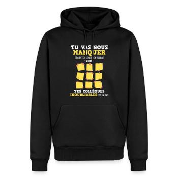 Future retraité départ collègue - Sweat à capuche Premium bio Homme - noir - Devant - Nico (187cm)