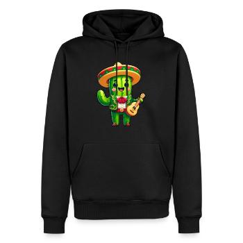 Cinco de Mayo Kaktus Mariachi Gitarrist - Männer Premium Bio Hoodie - Schwarz - Vorne - Nico (187cm)