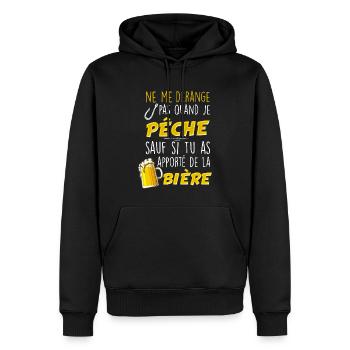 La pêche et la bière pour de la tranquillité - Sweat à capuche Premium bio Homme - noir - Devant - Nico (187cm)