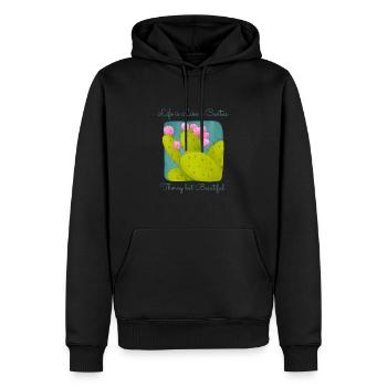 Feigenkaktus. Opuntie - Männer Premium Bio Hoodie - Schwarz - Vorne - Nico (187cm)
