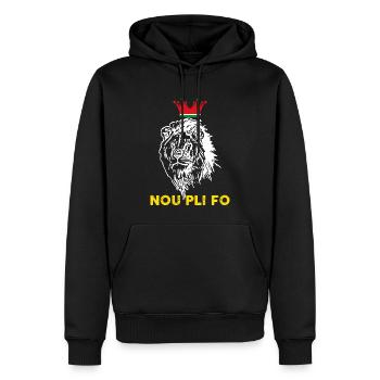 Gwadloup Nou Pli Fo - Sweat à capuche Premium bio Homme - noir - Devant - Nico (187cm)