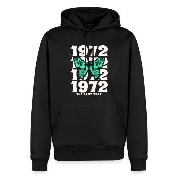 Groovy und Vintage 1972 50-jähriges Jubiläum - Männer Premium Bio Hoodie - Schwarz - Vorne - Nico (187cm)