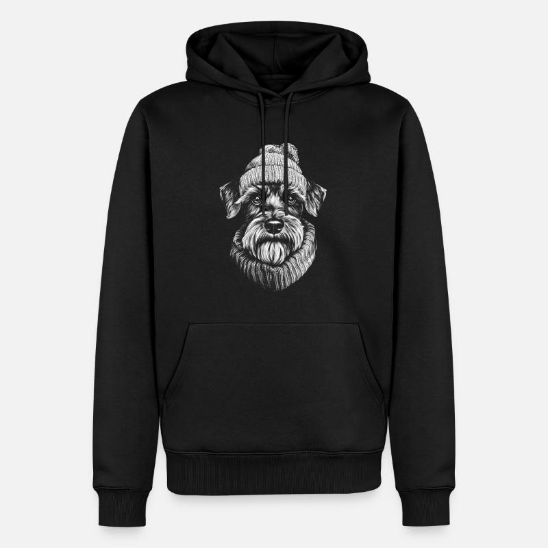 Schnauzer bobble chapeau chien chien - Sweat à capuche Premium bio Homme - noir