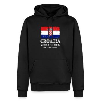 Croatia Flag - Kroatien Fahne - Republika Hrvatska - Männer Premium Bio Hoodie - Schwarz - Vorne - Nico (187cm)