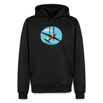 Planeur jaune - Sweat à capuche Premium bio Homme - noir - Devant - Nico (187cm)