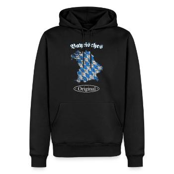 Bayern Spruch Bavaria - Männer Premium Bio Hoodie - Schwarz - Vorne - Nico (187cm)