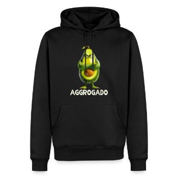 Avocado Aggrocado Vegan Food Vegetarian - Men’s Premium Organic Hoodie - black - Front - Nico (187cm)