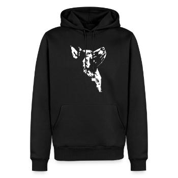 Alaskan Malamute Silhouette Dogs Dog Wilsigns - Men’s Premium Organic Hoodie - black - Front - Nico (187cm)