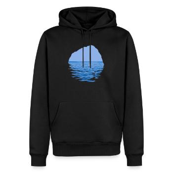 Sea-Through - Männer Premium Bio Hoodie - Schwarz - Vorne - Nico (187cm)