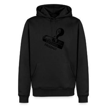 Erledigt - Stempel - Abi - Männer Premium Bio Hoodie - Schwarz - Vorne - Nico (187cm)