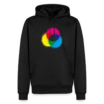 cmyk_05 - Männer Premium Bio Hoodie - Schwarz - Vorne - Nico (187cm)