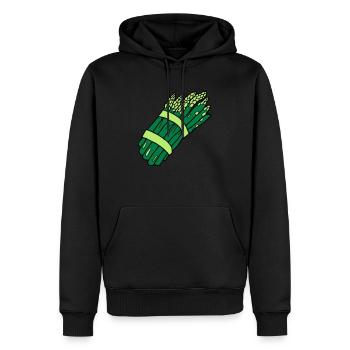 asparagus - Sweat à capuche Premium bio Homme - noir - Devant - Nico (187cm)
