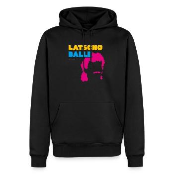 Latscho Balle - Männer Premium Bio Hoodie - Schwarz - Vorne - Nico (187cm)