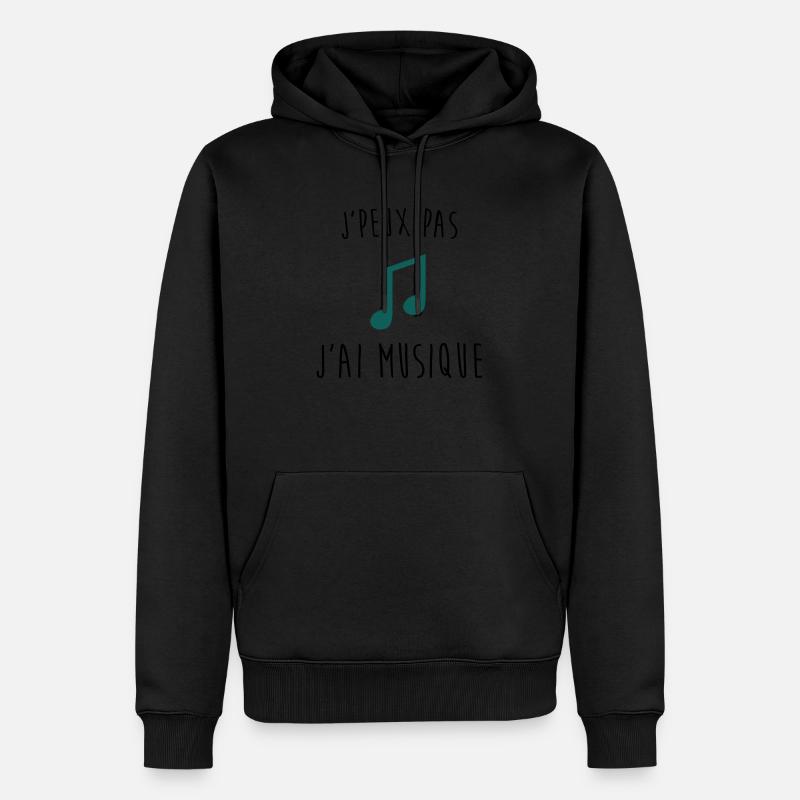j'peux pas j'ai musique - Sweat à capuche Premium bio Homme - noir