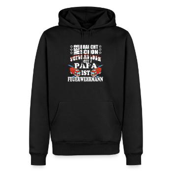 papa feuerwehrmann - Männer Premium Bio Hoodie - Schwarz - Vorne - Nico (187cm)