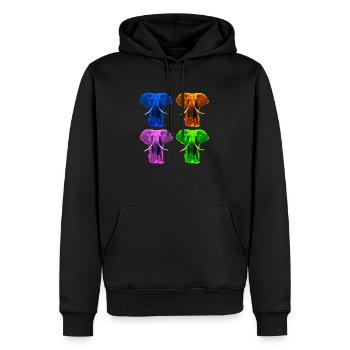 4 éléphants colorés - Sweat à capuche Premium bio Homme - noir - Devant - Nico (187cm)