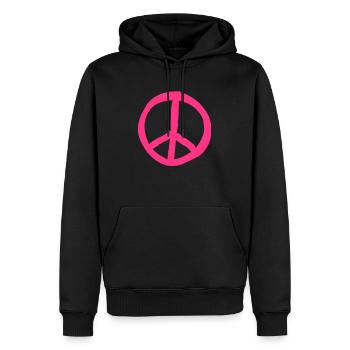 Peace__V013 - Männer Premium Bio Hoodie - Schwarz - Vorne - Nico (187cm)