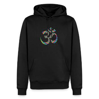 Goa Om Psytrance Psychedelic cadeau - Sweat à capuche Premium bio Homme - noir - Devant - Nico (187cm)